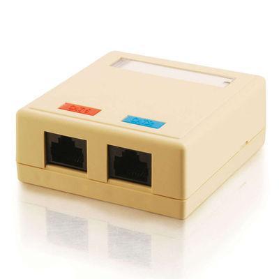 2-Port Cat5E Surface Mount Box - Ivory