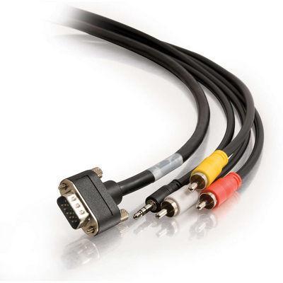 15ft CMG-Rated HD15 SXGA, Composite Video, Stereo Audio, 3.5mm M/M Cable with Rounded Low Profile Connectors