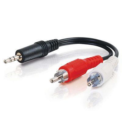 6in Value Series + trade, One 3.5mm Stereo Male To Two RCA Stereo Male Y-Cable