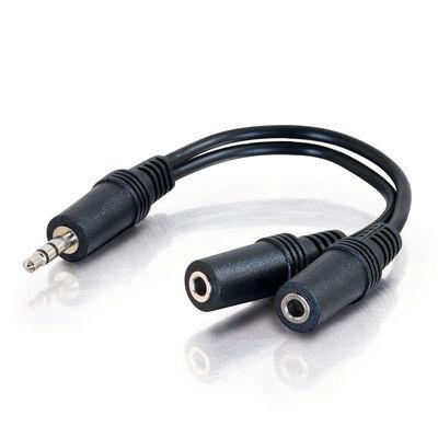 6in Value Series + trade, One 3.5mm Stereo Male To Two 3.5mm Stereo Female Y-Cable