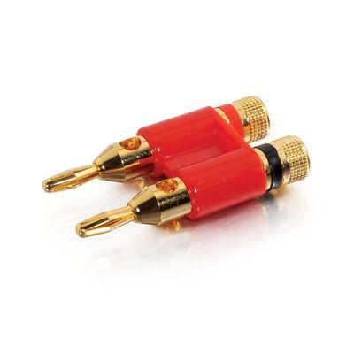 Gold-Plated Banana Plug Speaker Connector ?Red/Black - 2pk