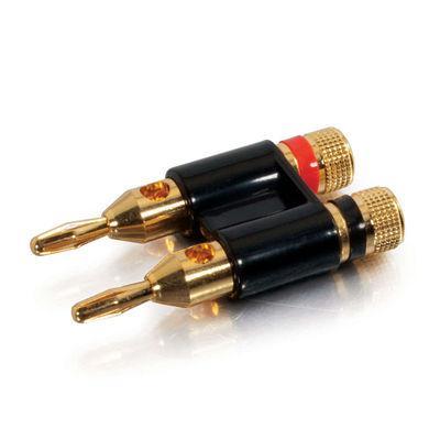 Gold-Plated Banana Plug Speaker Connector ?Black/Red - 2pk