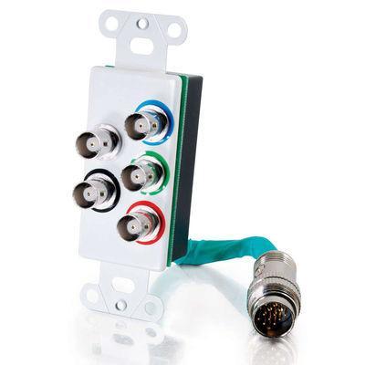 RapidRun(R) RGBHV (5-BNC) Wall Plate - White