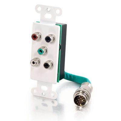 RapidRun(R) Component Video, Stereo Audio Wall Plate - White