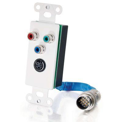RapidRun(R) Component Video, S-Video Wall Plate - White