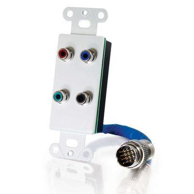 RapidRun(R) Component Video, S/PDIF Digital Audio Wall Plate - White