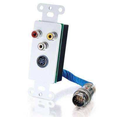 RapidRun(R) S-Video, Composite Video, Stereo Audio Wall Plate - White