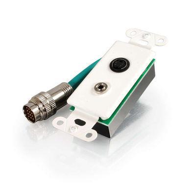 RapidRun(R) S-Video, 3.5mm Stereo Audio Wall Plate - White