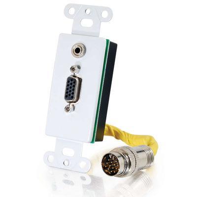 RapidRun(R) HD15, 3.5mm Stereo Audio Wall Plate - White