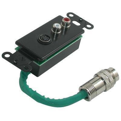 RapidRun(R) S-Video, Stereo Audio Wall Plate - Black