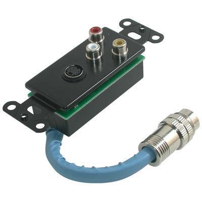 RapidRun(R) S-Video, Composite Video, Stereo Audio Wall Plate - Black