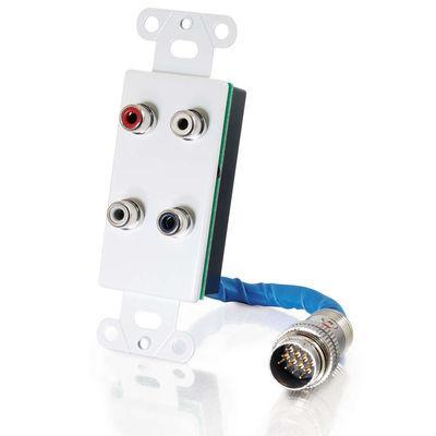 RapidRun(R) Dual Stereo Audio Wall Plate - White