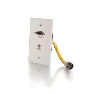 RapidRun(R) Single Gang Integrated HD15, 3.5mm - White Brushed Aluminum