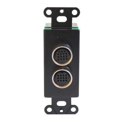 RapidRun(R) Dual Din 15, 12 Wall Plate - Black