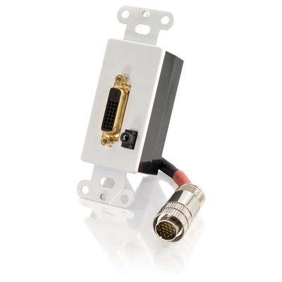 RapidRun(R) Digital DVI-D + trade,, 3.5mm Audio Passive Wall Plate - White