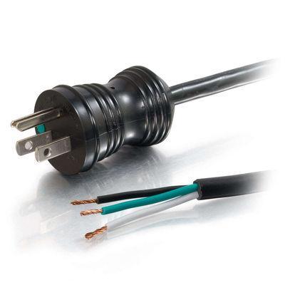6ft 16 AWG Hospital Grade Power Cord (NEMA 5-15P to ROJ 125V) - Black