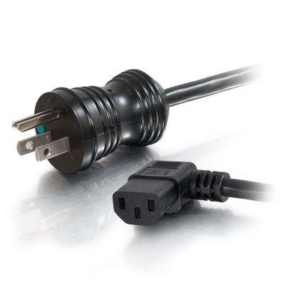 6ft 16 AWG Hospital Grade Power Cord (NEMA 5-15P to IEC320C13R) - Black