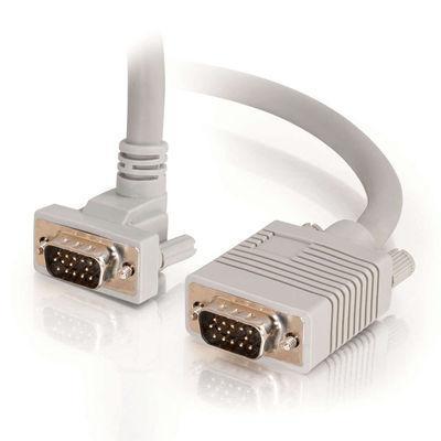 1ft Premium Shielded HD15 SXGA M/M Monitor Cable with 90anddeg, Upward-Angled Male Connector